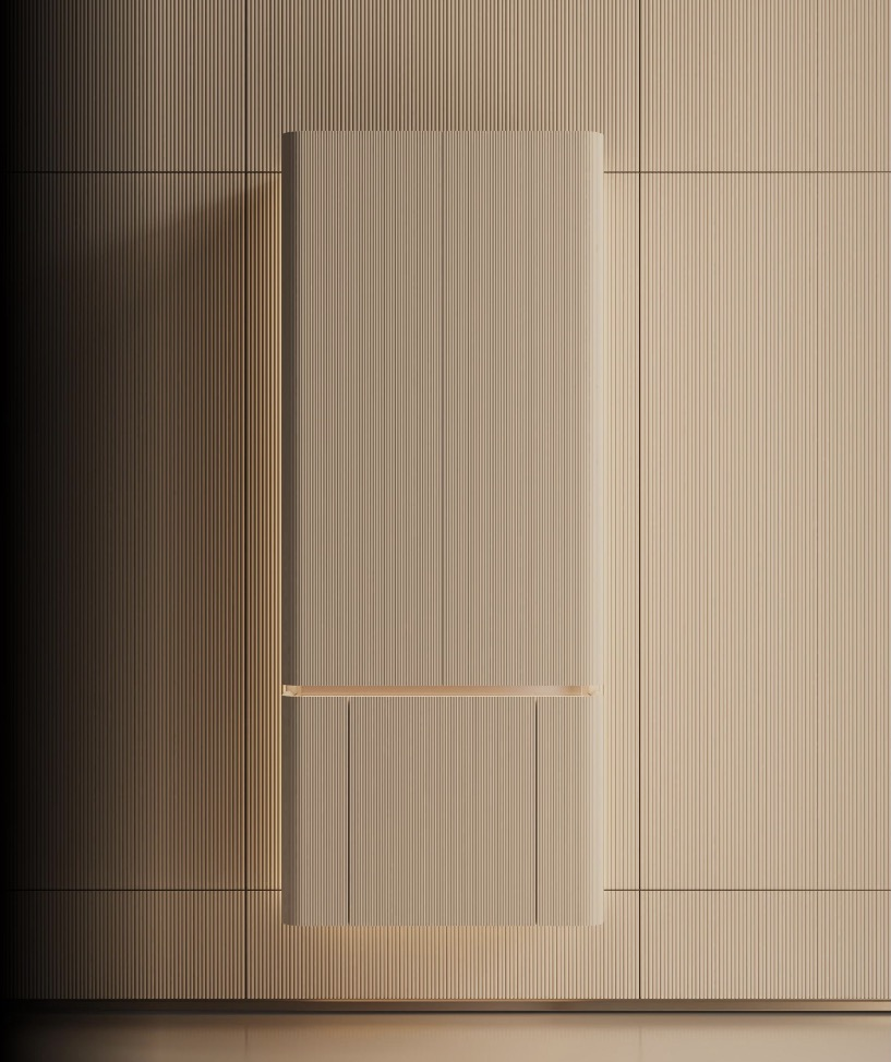 Wall-mounted barista insert, closed